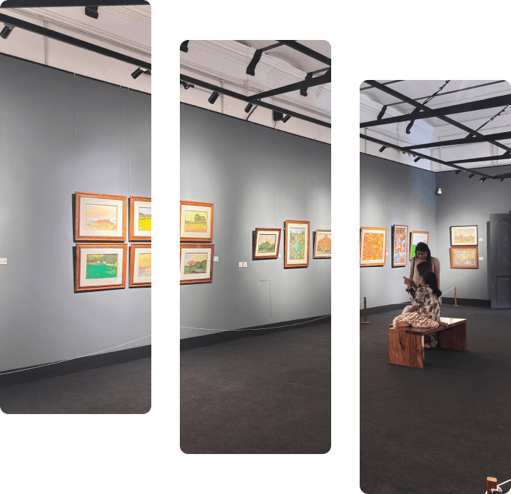 Framed painting displayed in the gallery