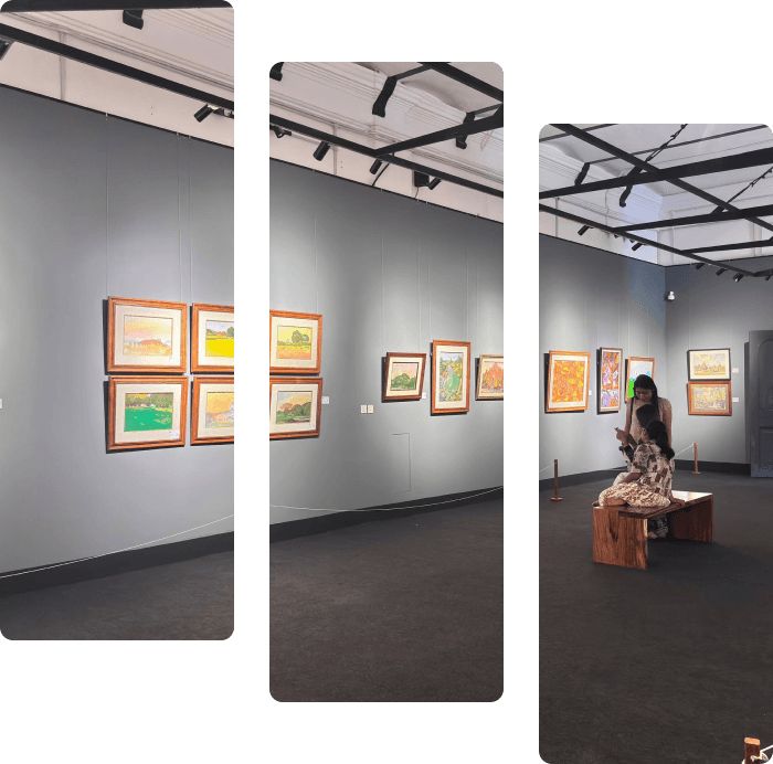 Framed painting displayed in the gallery